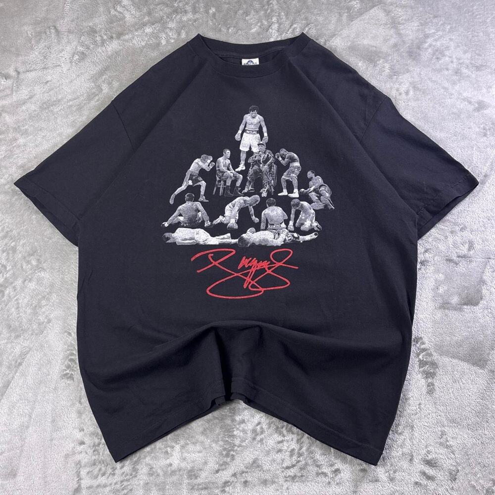 Vintage Y2K Manny Pacquiao Pacman Boxing T Shirt Mens XL Black Graphic Tee